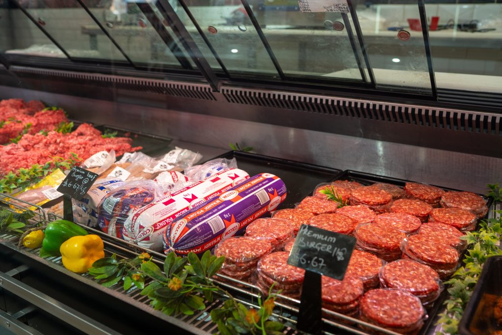 Premium beef burger patties ready to cook